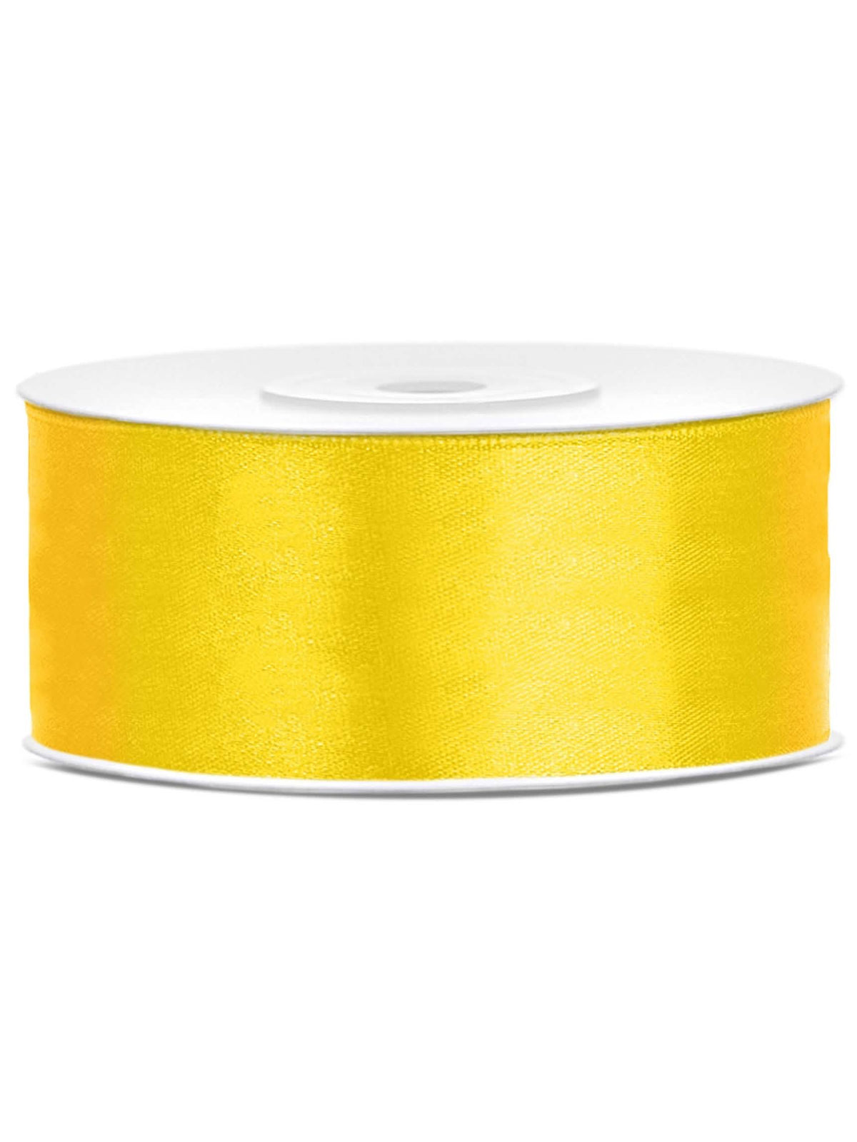 Exemplo de utilização em caixas de oferta da fita de cetim amarelo limão para decoração de festa