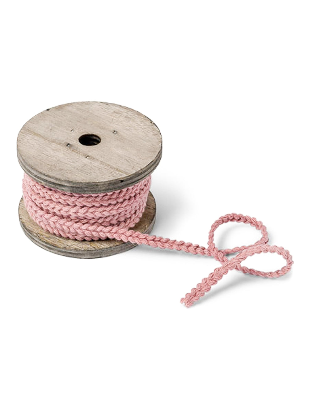 Ruban tressé pour décoration vieux rose en coton