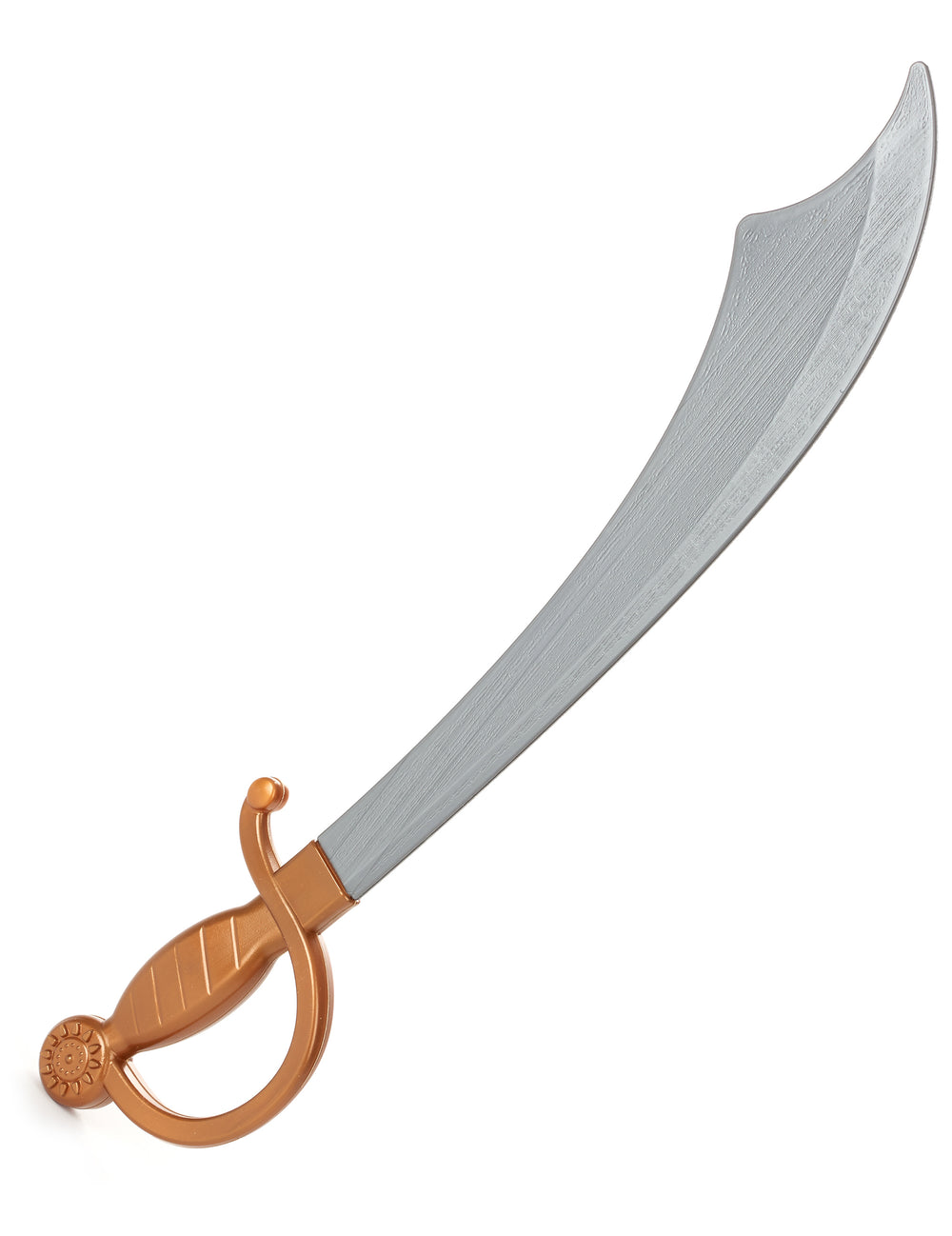 Sabre de corsaire pirate pour adulte en plastique avec lame grise et poignée dorée