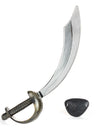 Sabre et cache œil de pirate argenté, bronze et noir en plastique