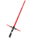 Sabre lumineux et sonore pour enfant rouge en plastique avec garde en croix