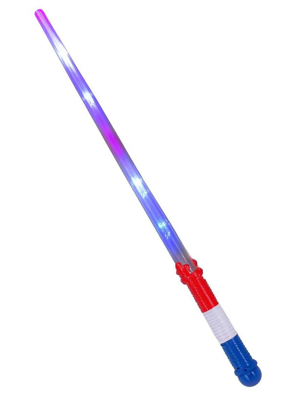 Sabre lumineux tricolore pour enfant avec manche bleu blanc rouge et lumière bleue