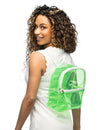 Sac à dos transparent pour femme vert fluo
