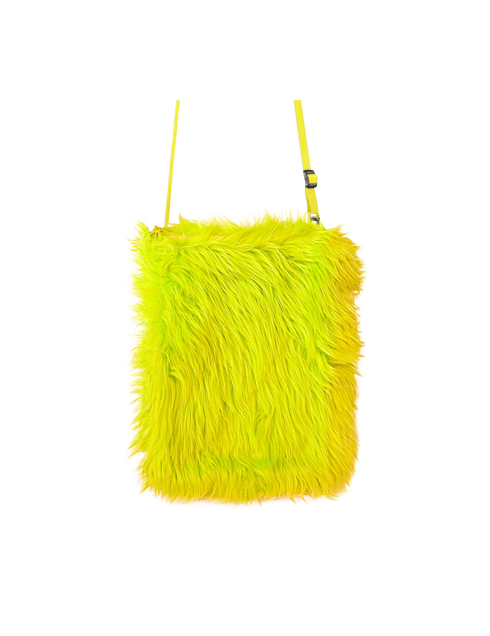 Sac en peluche jaune fluo pour adulte jaune néon poilu