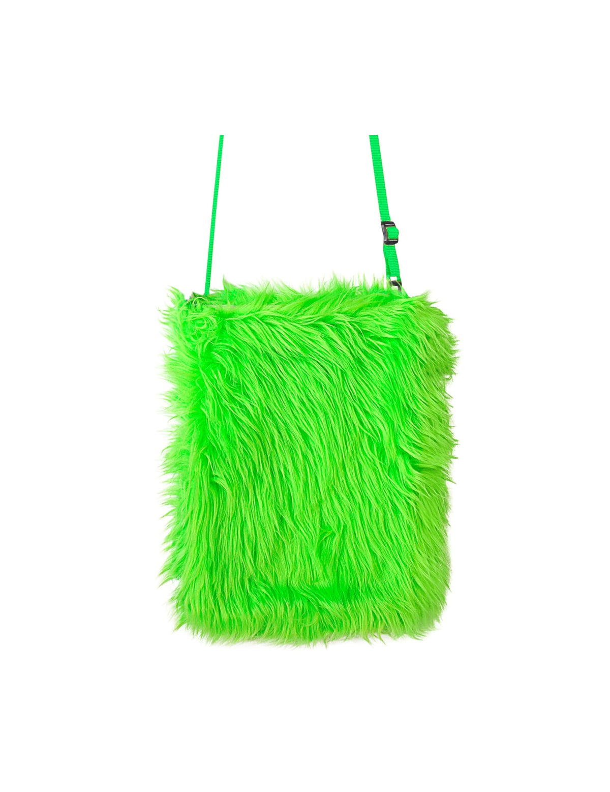 Sac en peluche vert fluo pour adulte à poils longs