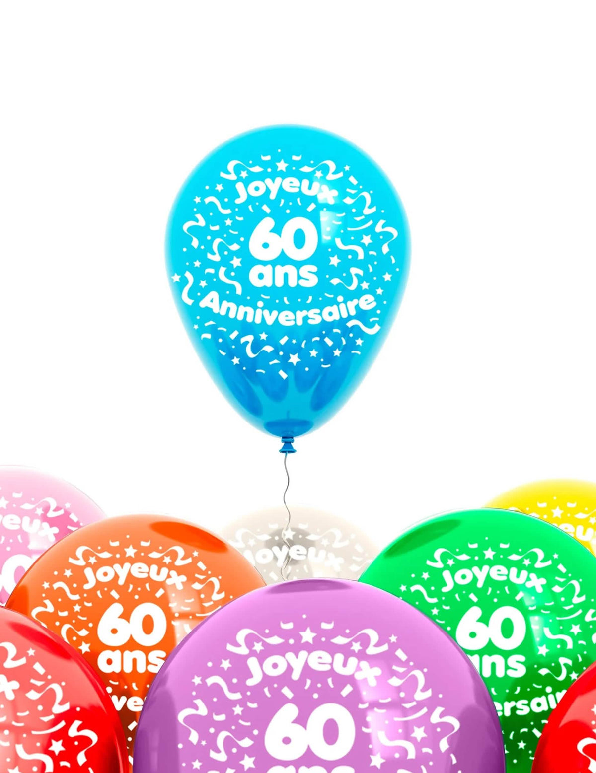 balões 60 anos para aniversário multicolores