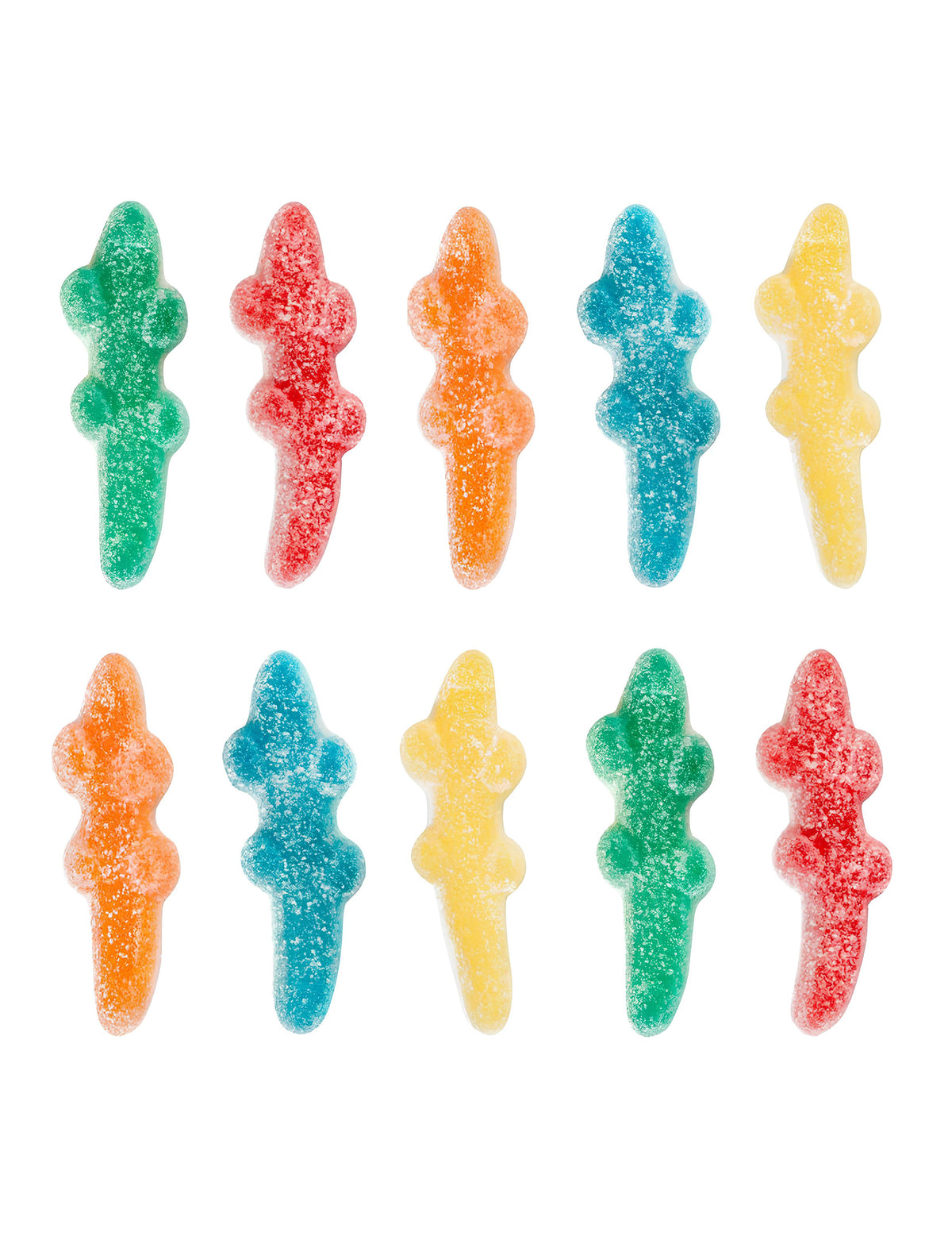 Assortiment des différentes couleurs du sachet de bonbons Croco PIK Haribo
