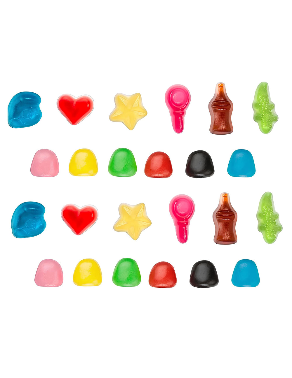 Détail des différentes formes de bonbons du sachet de bonbons Happy'Life Haribo