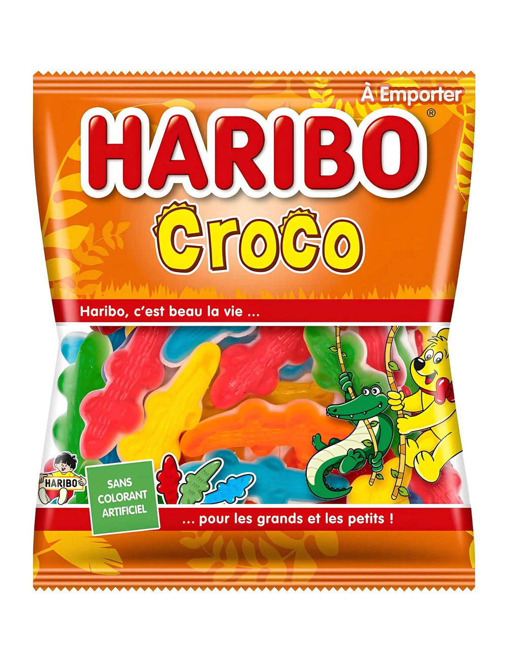 Saco de rebuçados Haribo Croco para pequenos e graúdos multicolorido