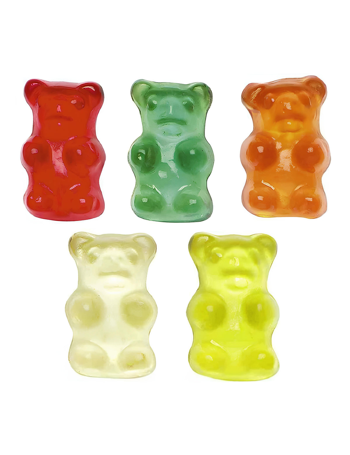 Gros plan sur les oursons multicolores du sachet de bonbons Haribo L'ours d'Or