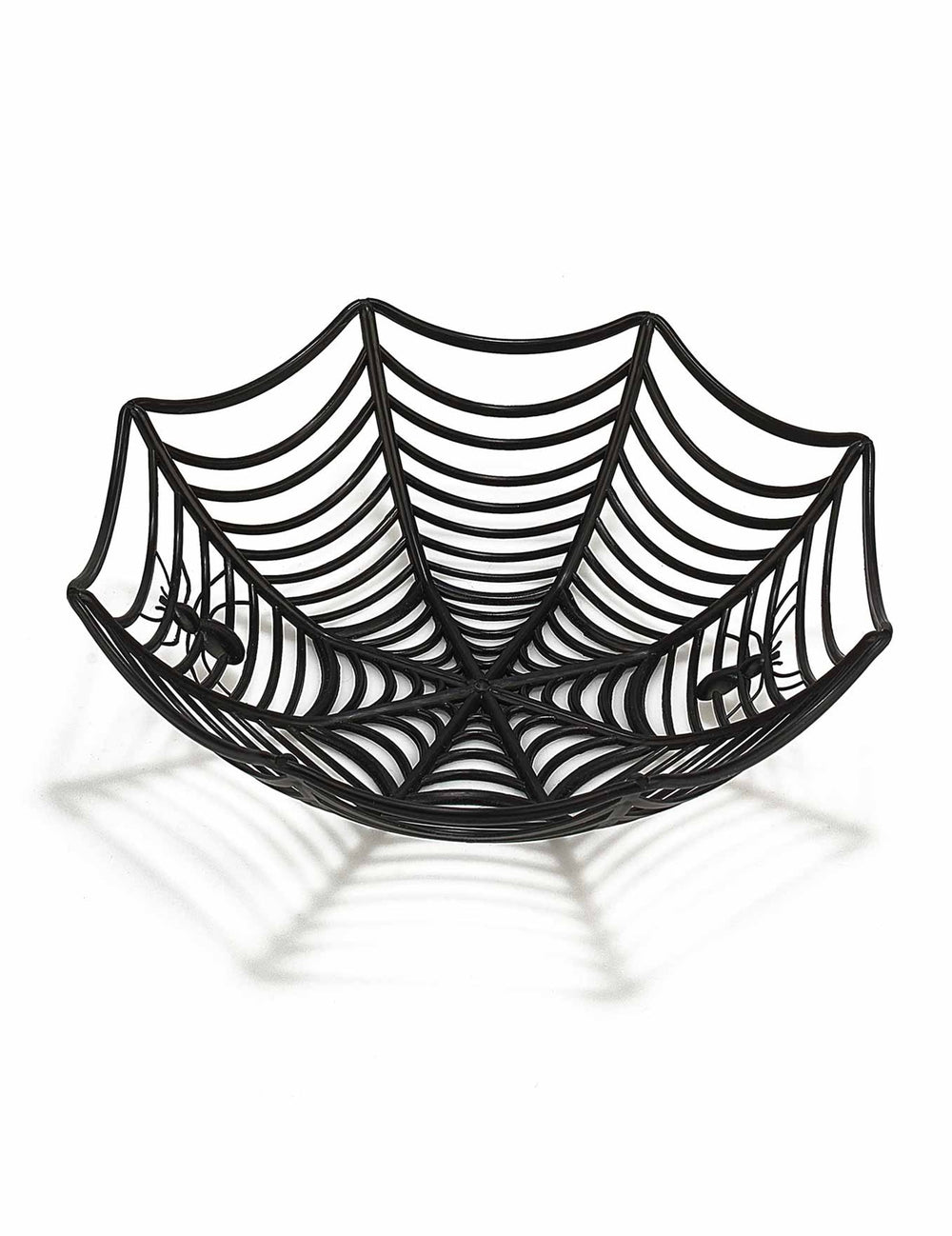 Saladier toile d'araignée pour Halloween noir avec petites araignées