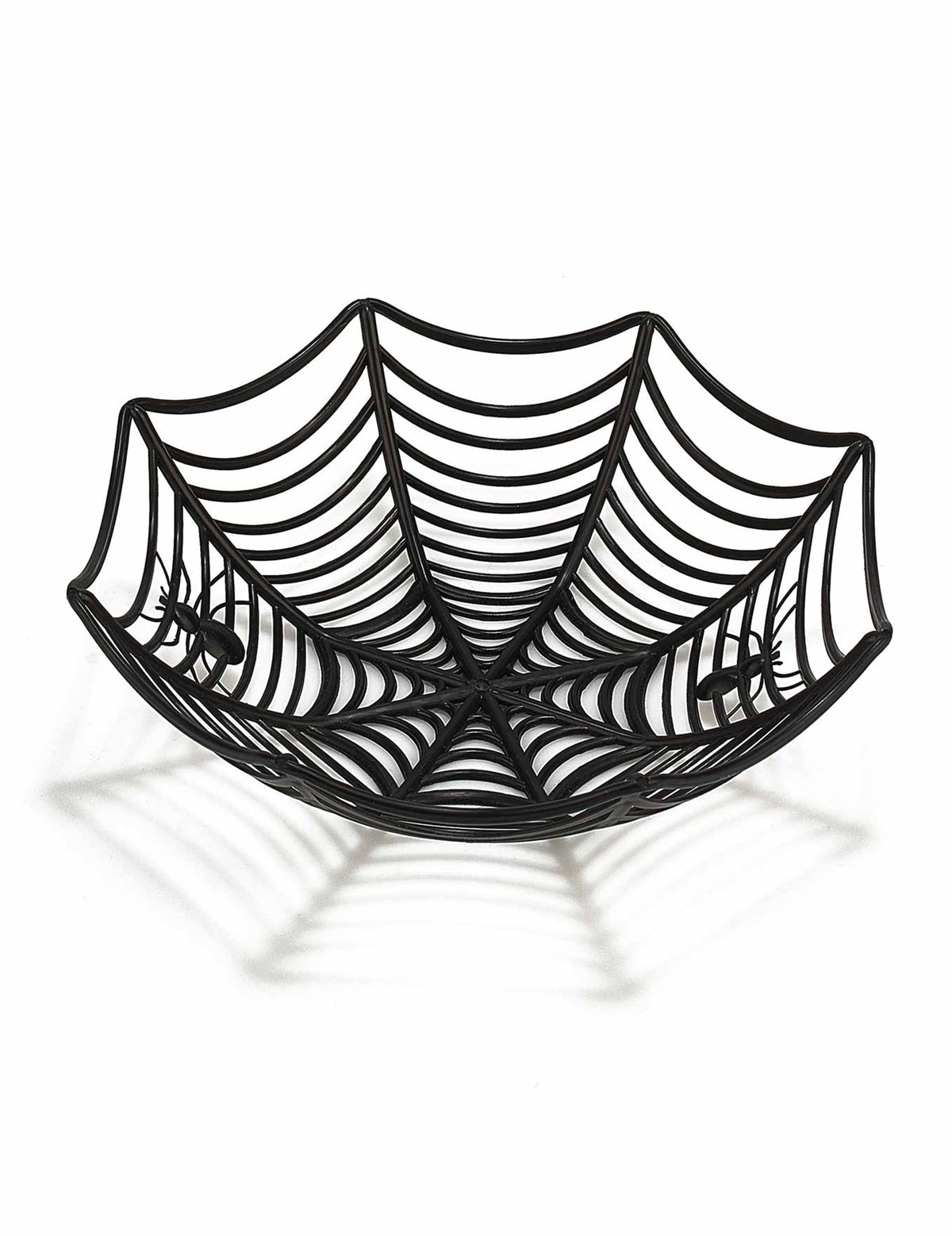 Saladier toile d'araignée pour Halloween noir avec petites araignées