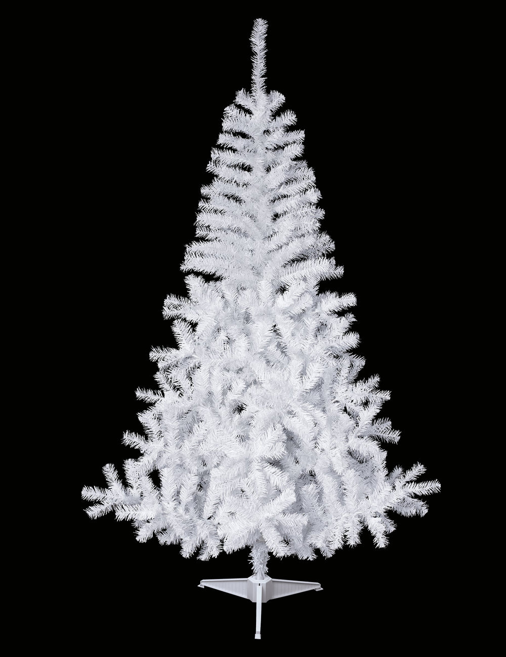 Sapin artificiel enneigé blanc réaliste sur pied