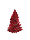 Árvore de Natal veludo vermelho e dourado 12 x 16 cm