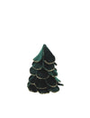 Árvore de Natal de veludo verde escuro e dourado 10 x 12 cm