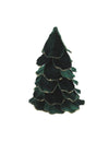 Árvore de Natal de veludo verde escuro e dourado 12 x 16 cm