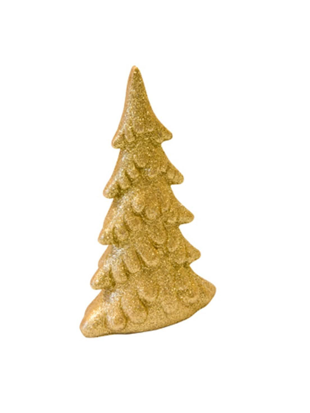Árvore de natal em resina para decoração dourado com purpurinas