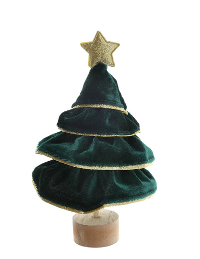 Árvore com purpurina verde pinho 7 x 12 cm