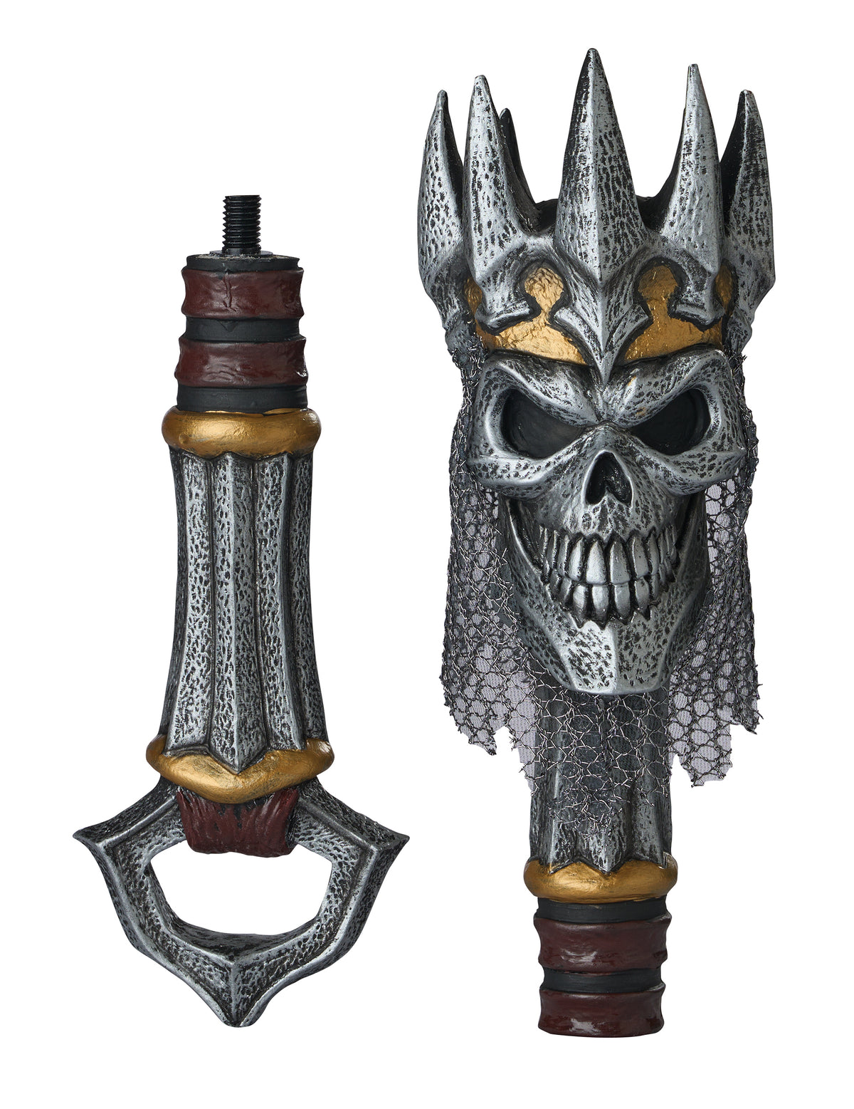 Détail du système d'assemblage du sceptre roi des morts