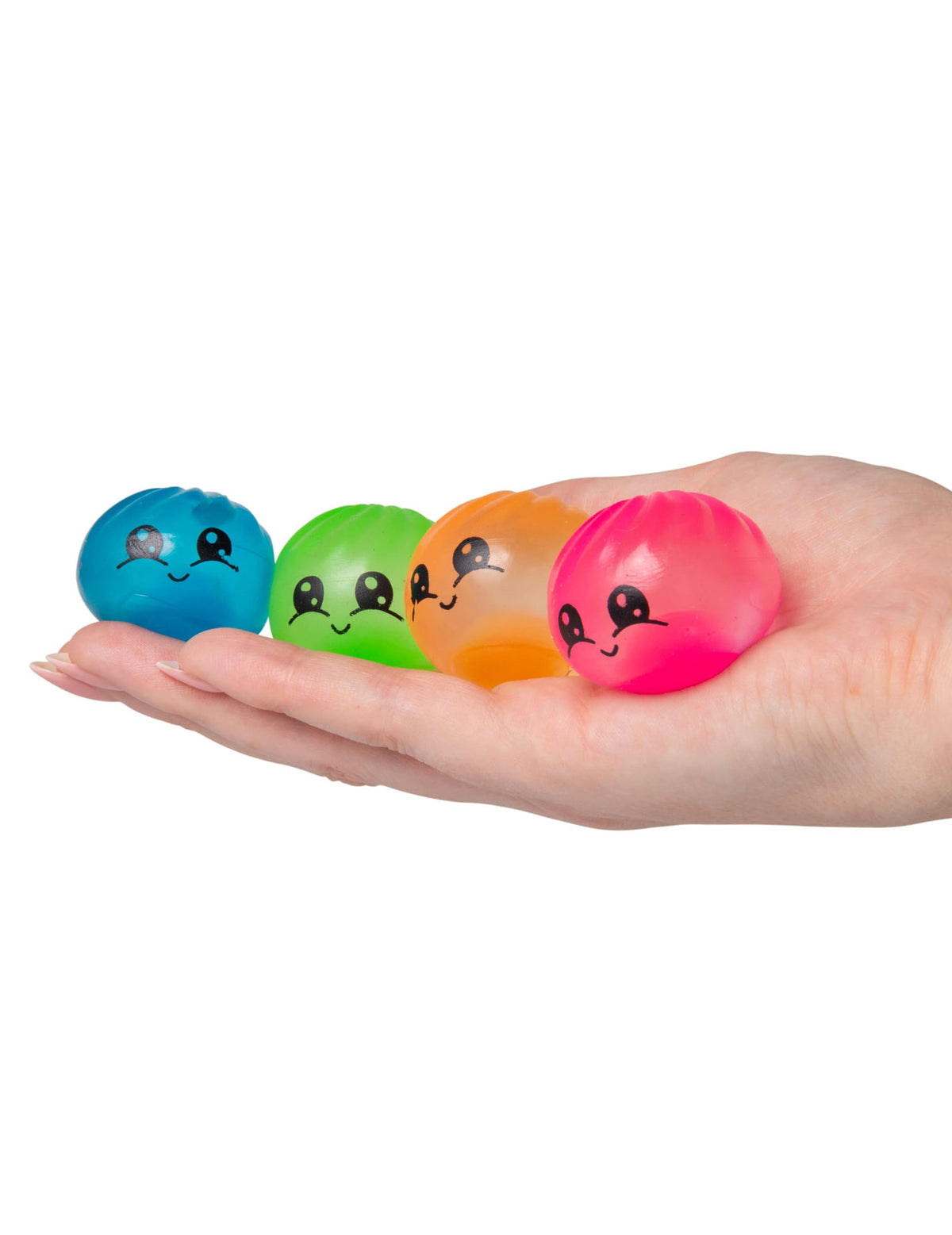 Aperçu des différents coloris de la Balle anti stress Scrunchems Bao pour enfant