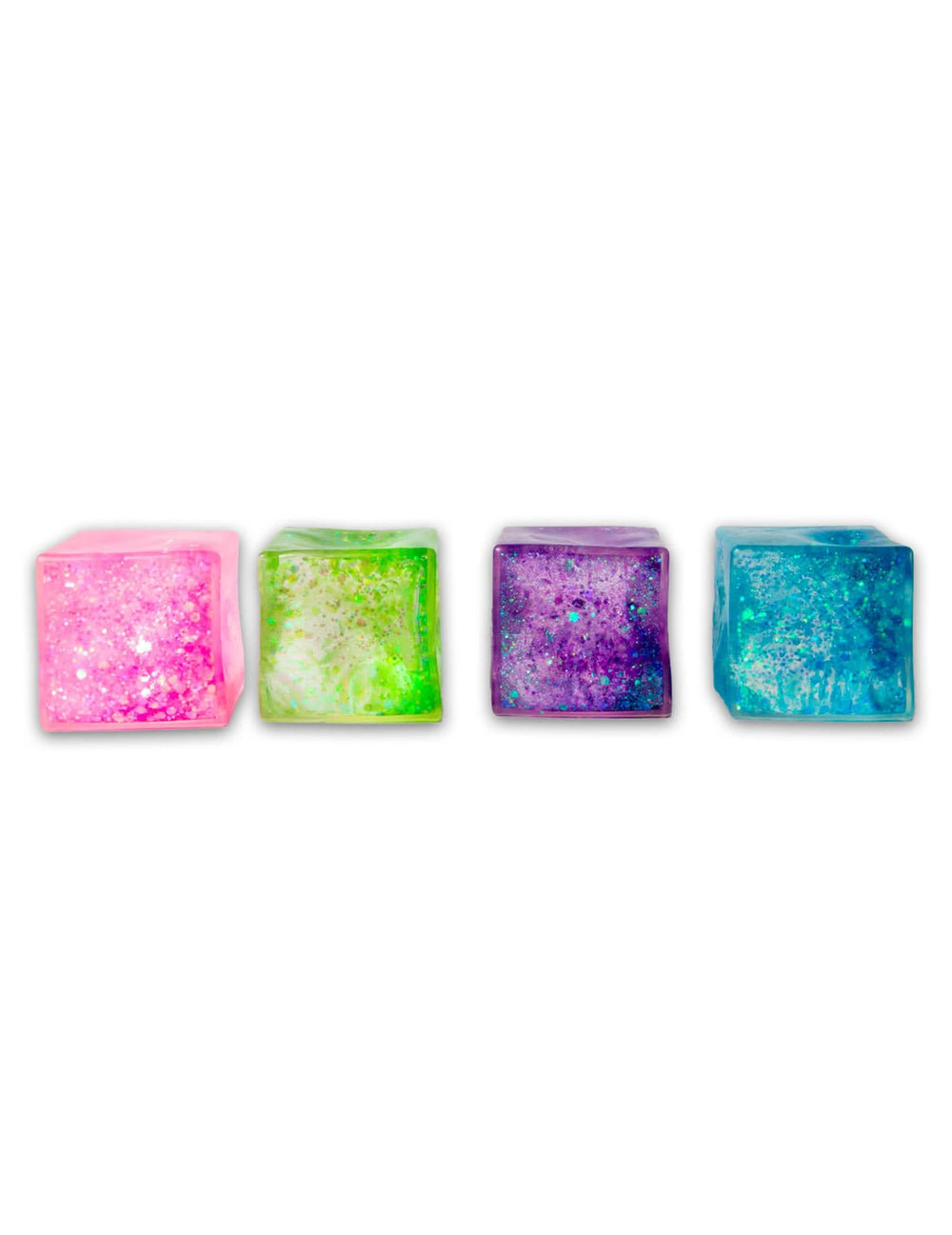 Assortiment de couleurs du Cube anti stress Scrunchems Pailleté