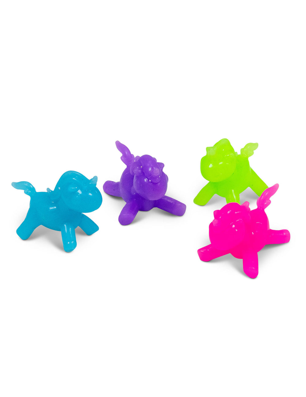 Vue rapprochée des jouets licornes adhérentes Creeblers