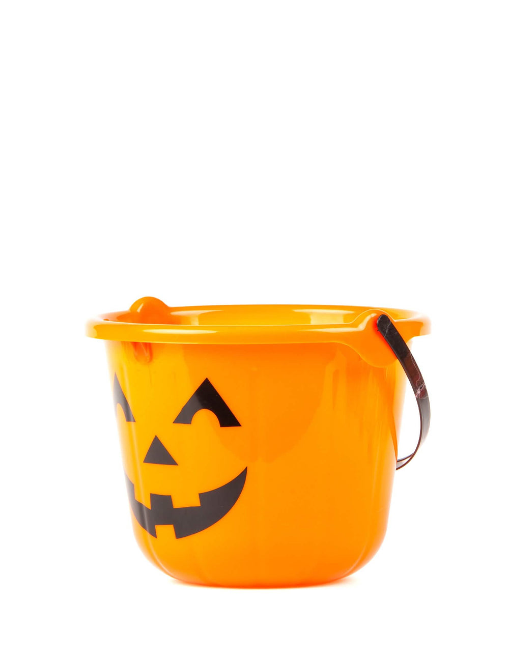 Balde abóbora para halloween cor de laranja com LED