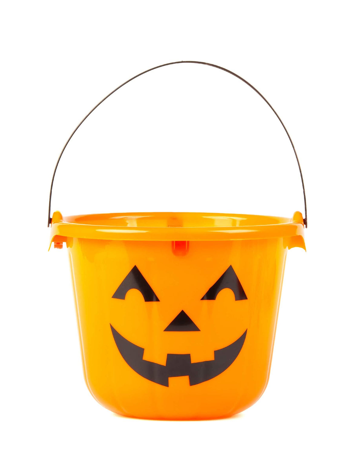 Balde abóbora halloween para criança cor de laranja com LED