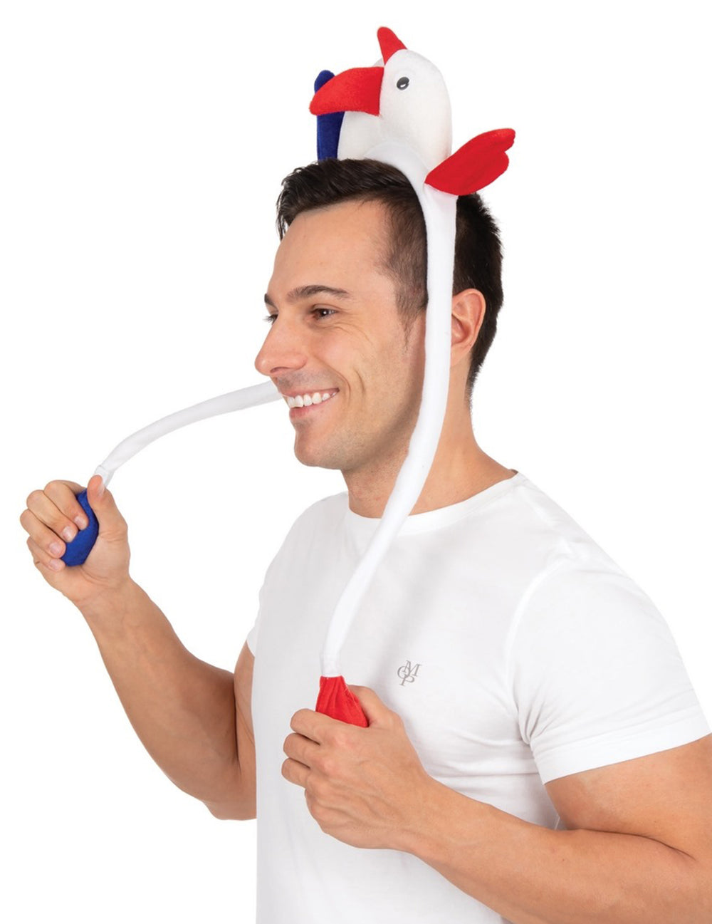 Vue de profil du serre-tête coq avec ailes mobiles