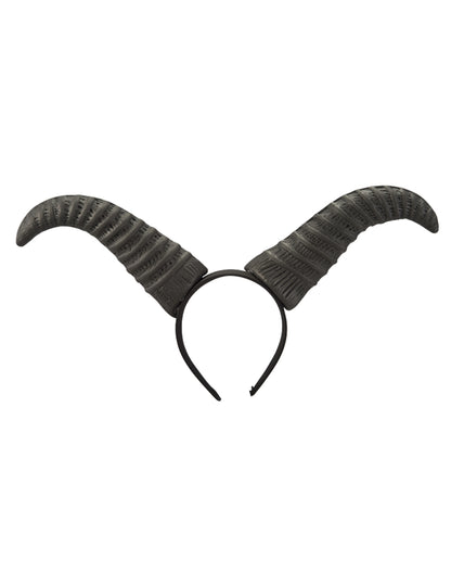 Vue de face du serre-tête cornes sorcière pour adulte