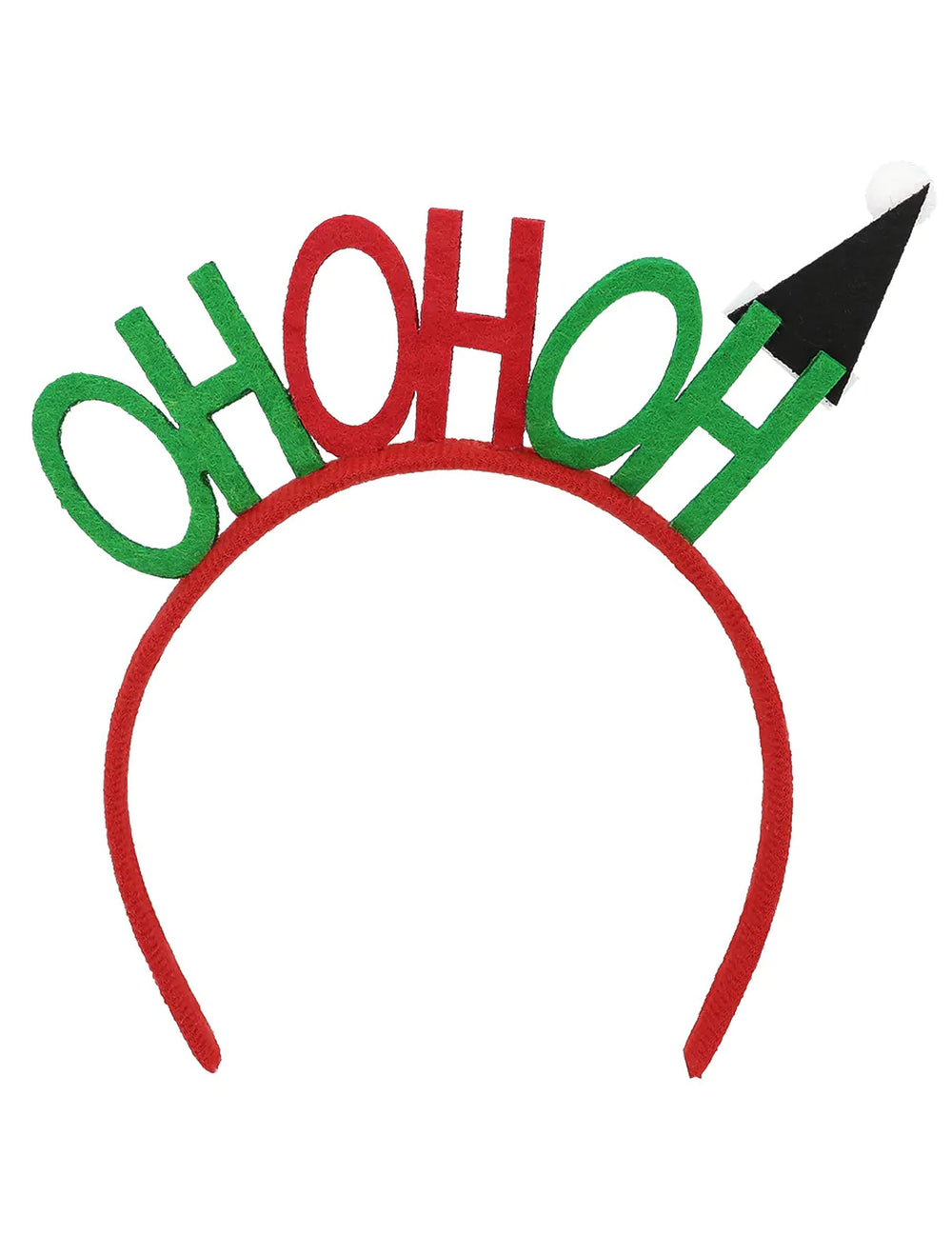 Vue de face du serre-tête de Noël Ho Ho Ho