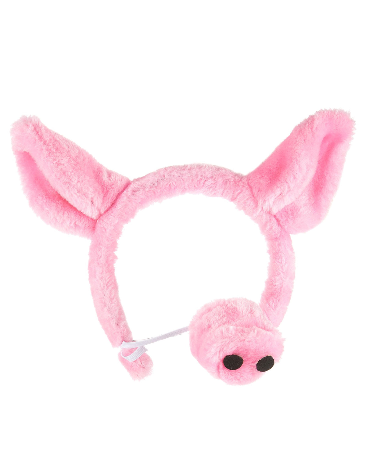 Serre-tête et nez de cochon pour adulte rose en peluche