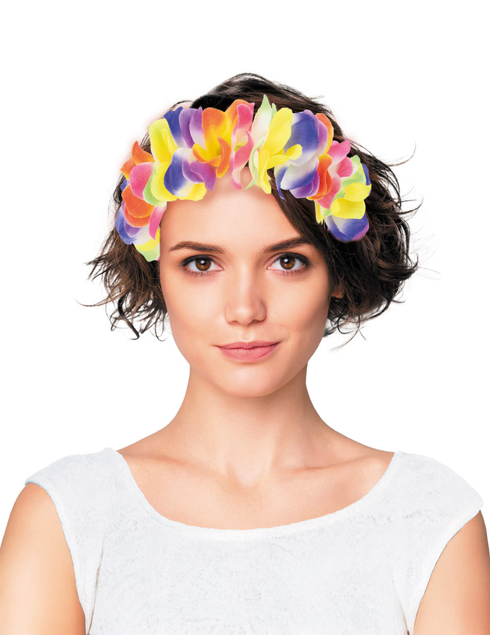 Serre-tête fleurs Hawaï pour adulte multicolore