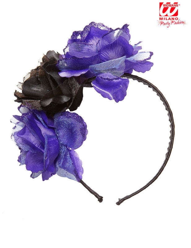 Vue de profil du serre-tête fleurs Dia de los muertos