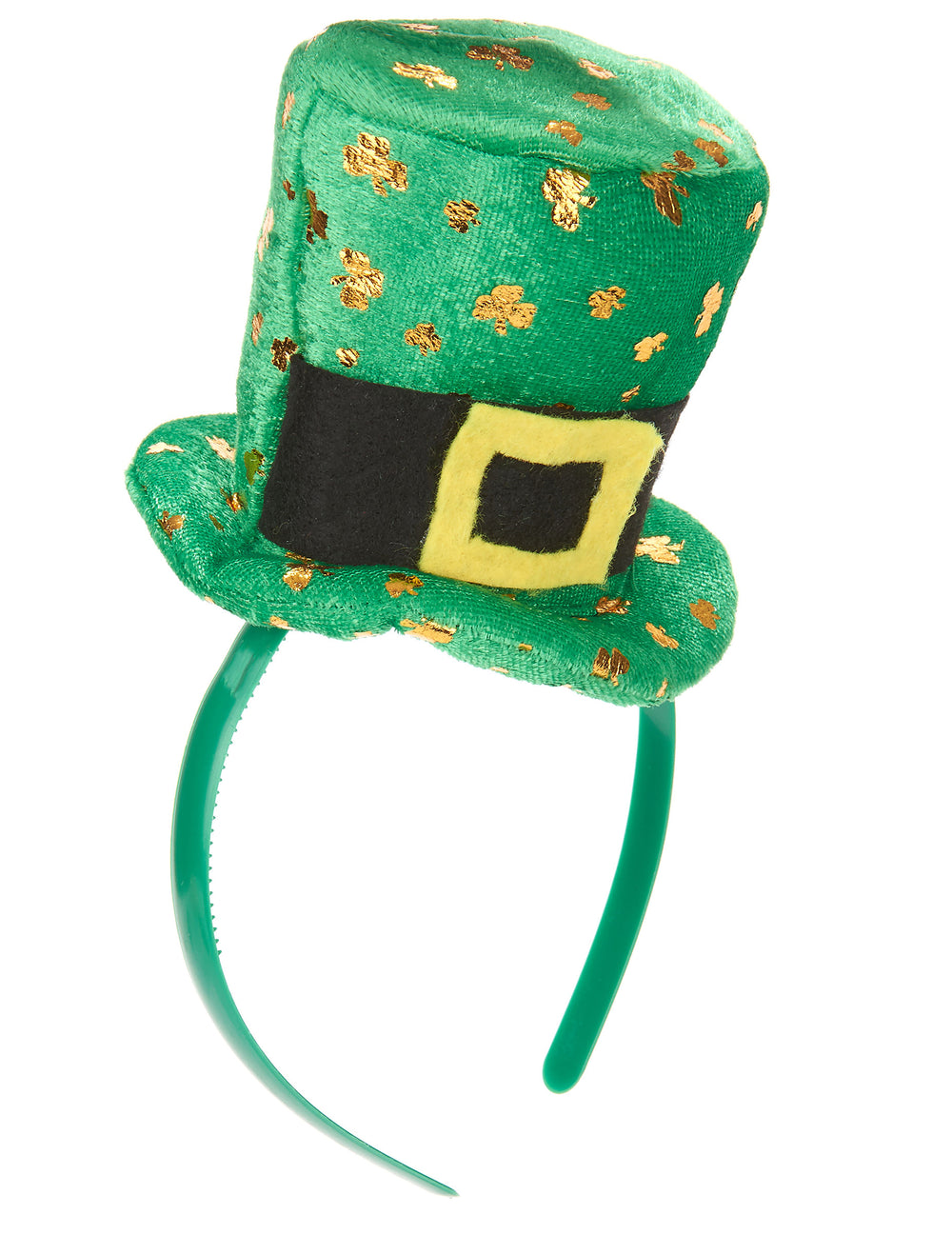 Vue de profil du serre-tête mini chapeau Saint Patrick