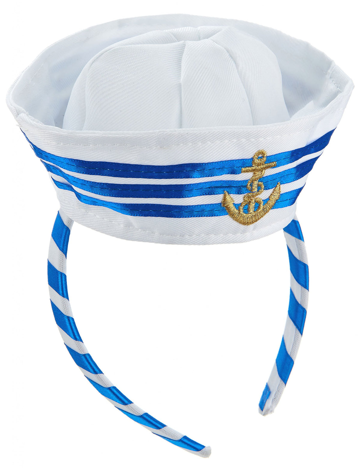 Vue de face du serre-tête mini chapeau marin