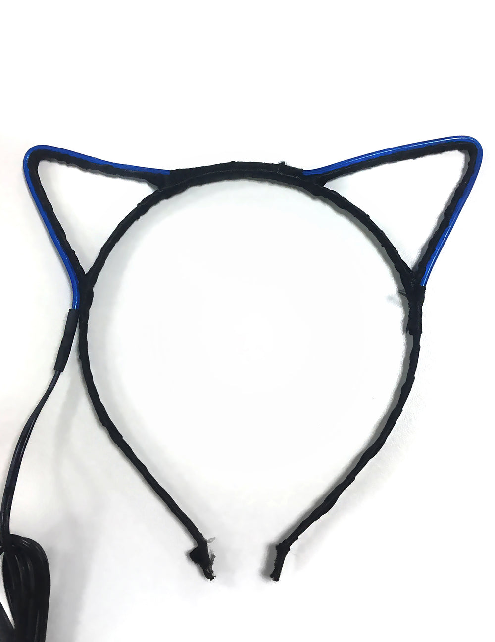 Serre-tête oreilles de chat néon pour adulte bleu