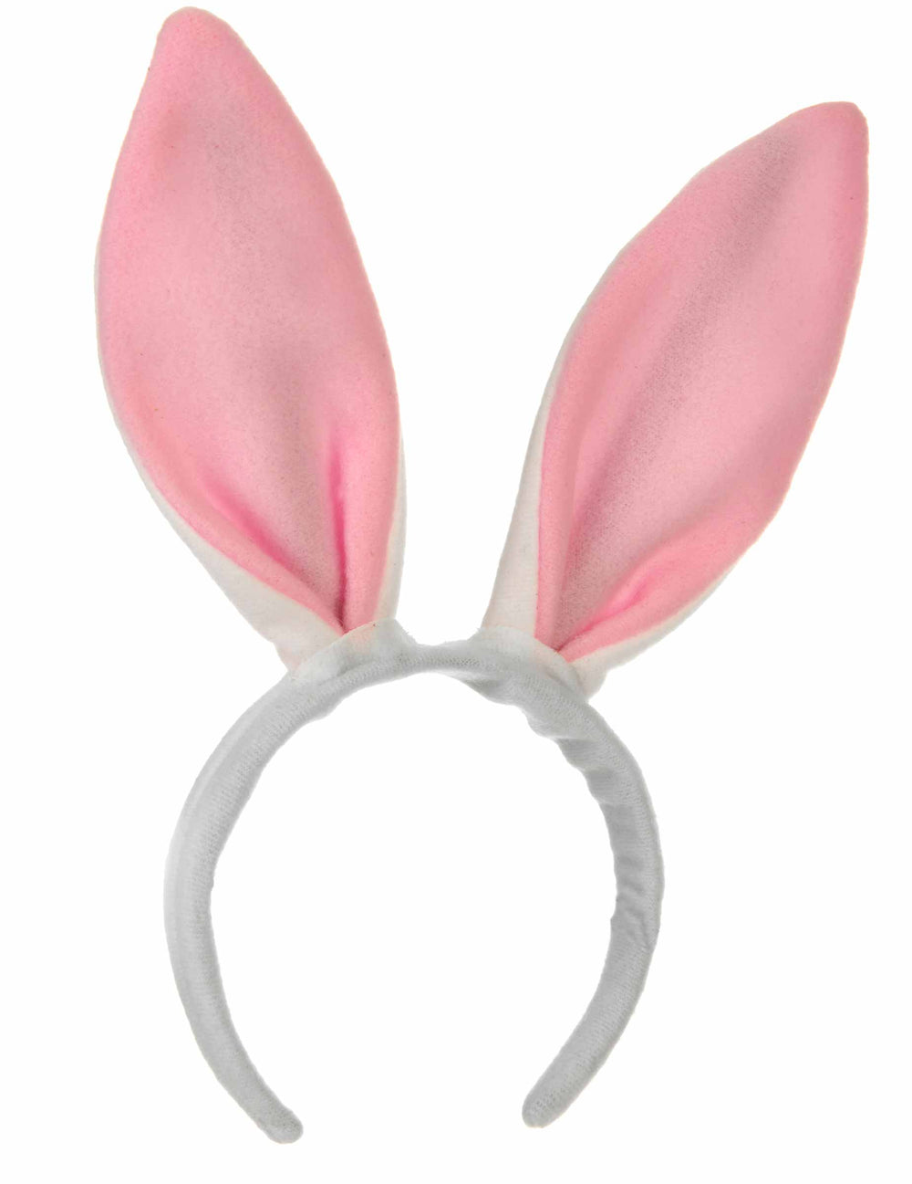Serre-tête oreilles de lapin pour enfant rose et blanc