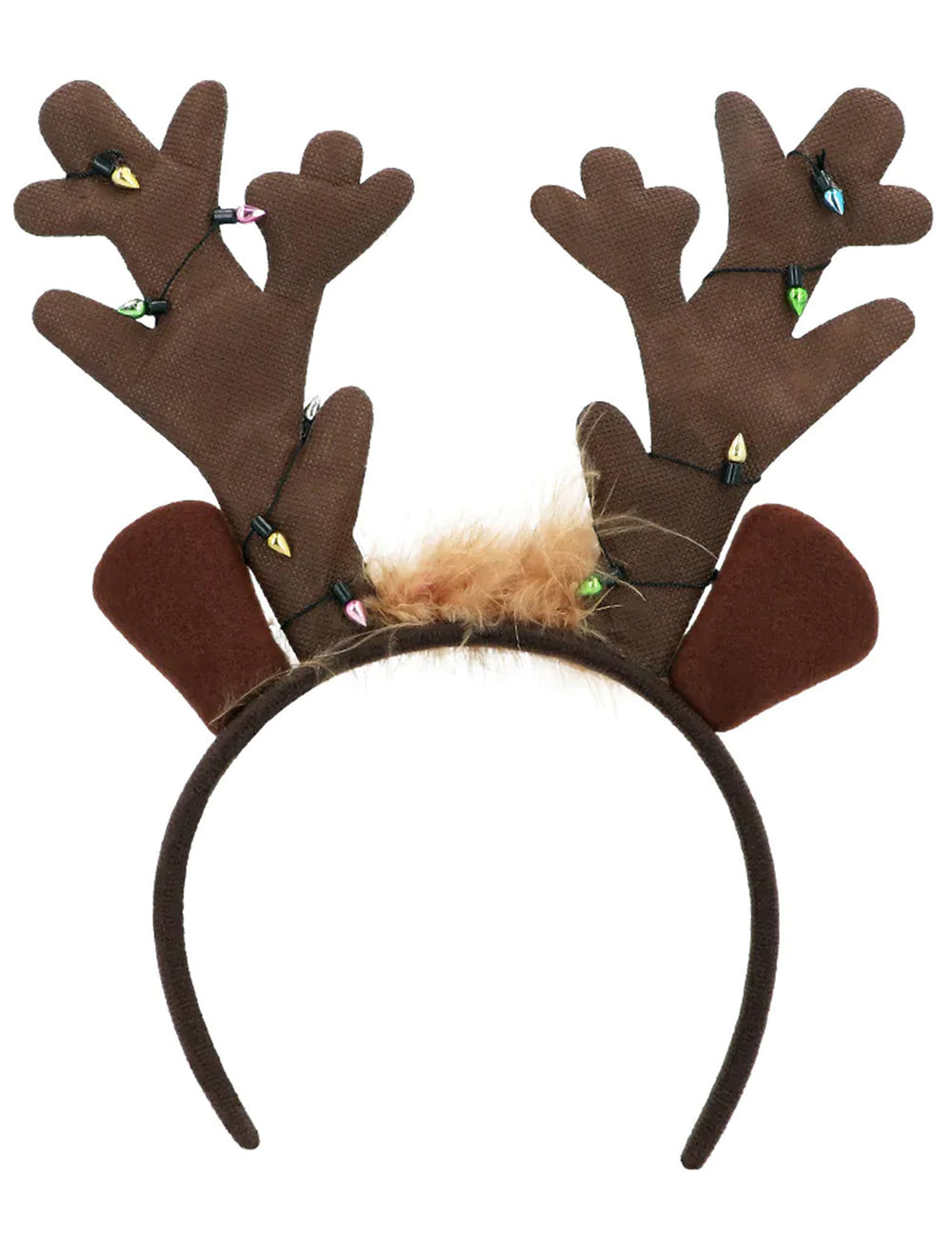 Vue de face du serre-tête renne de Noël