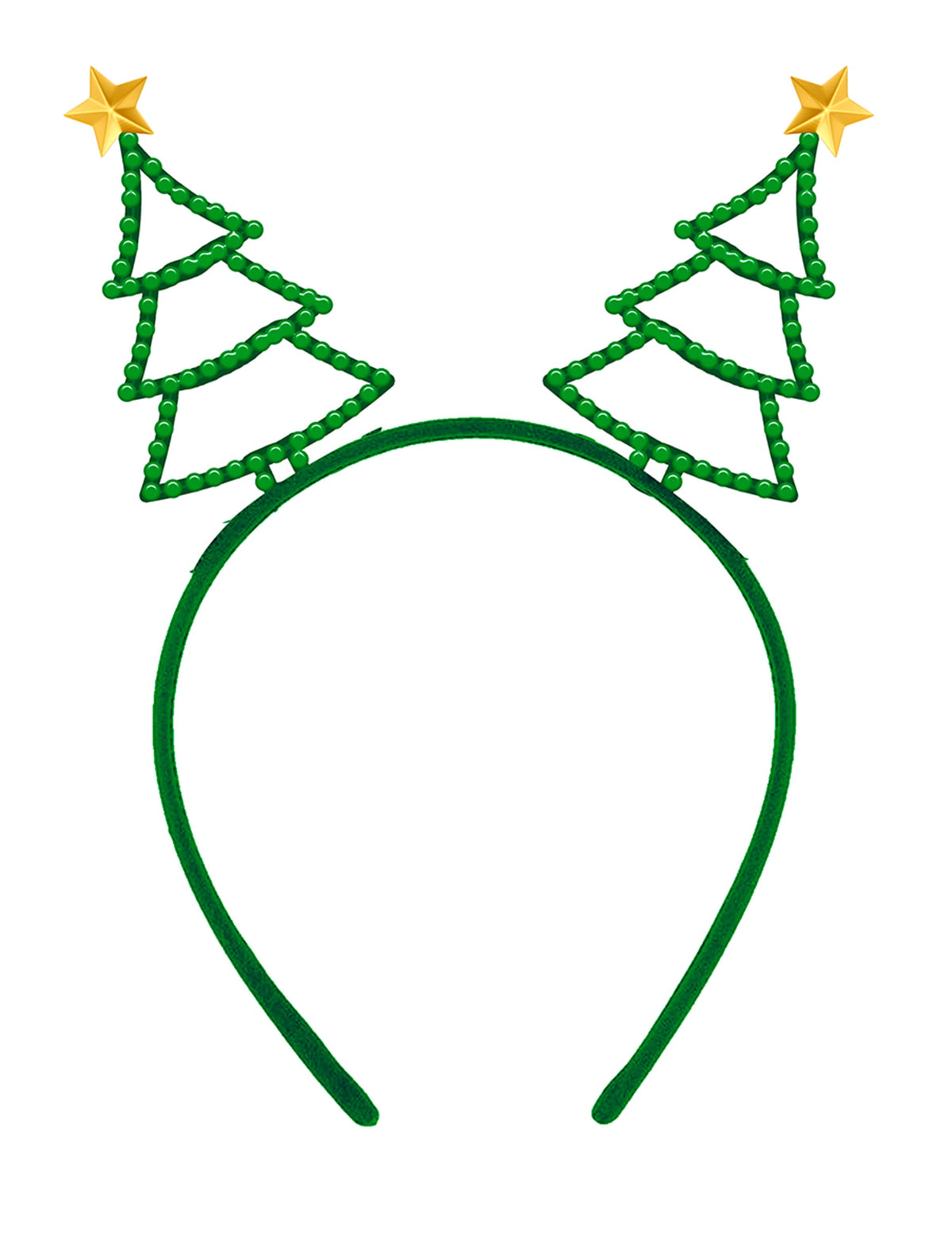 Vue de face du serre-tête sapins de Noël à strass
