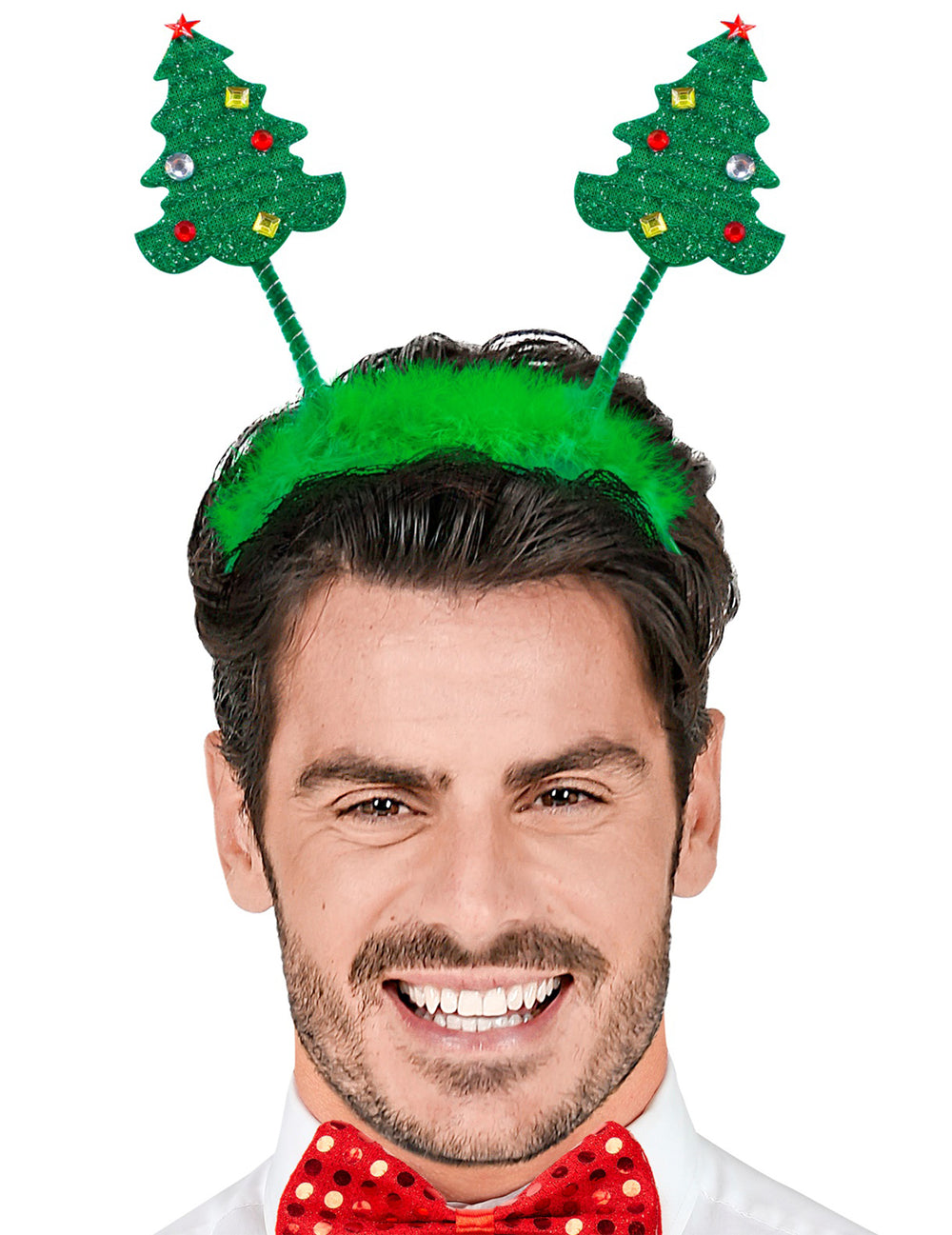 Vue de face du serre-tête sapins de Noël