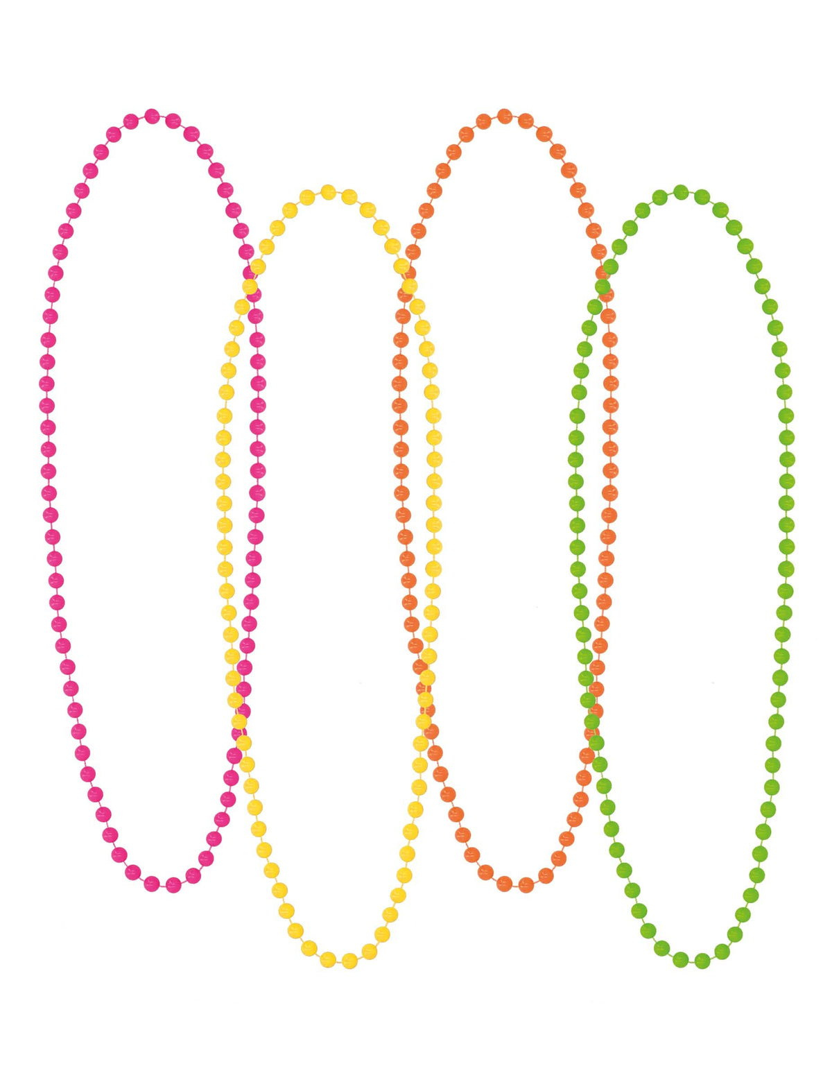 Colliers de perles multicolores du set accessoires années 80 pour adulte