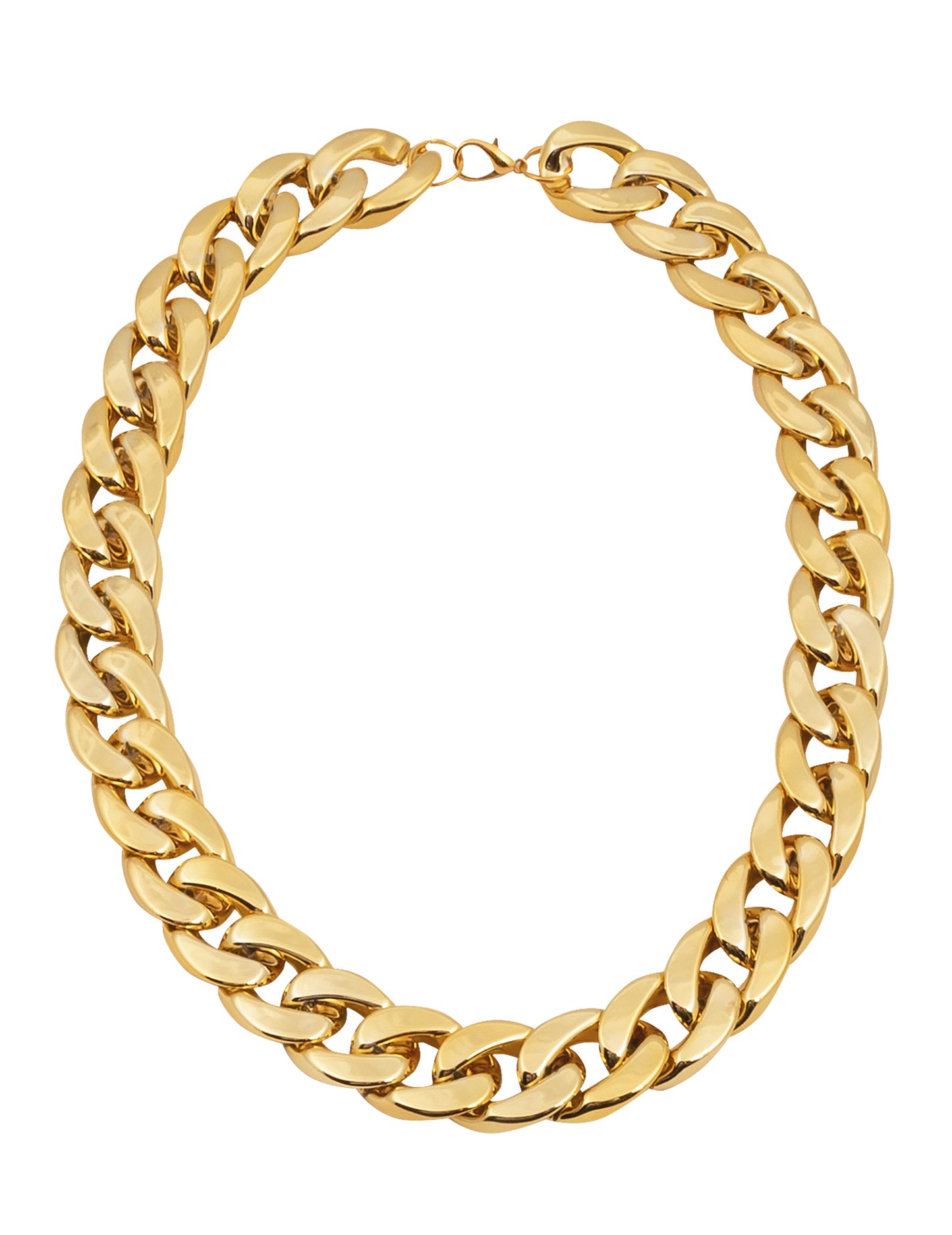 Collier doré à gros maillons du set accessoires bling bling adulte