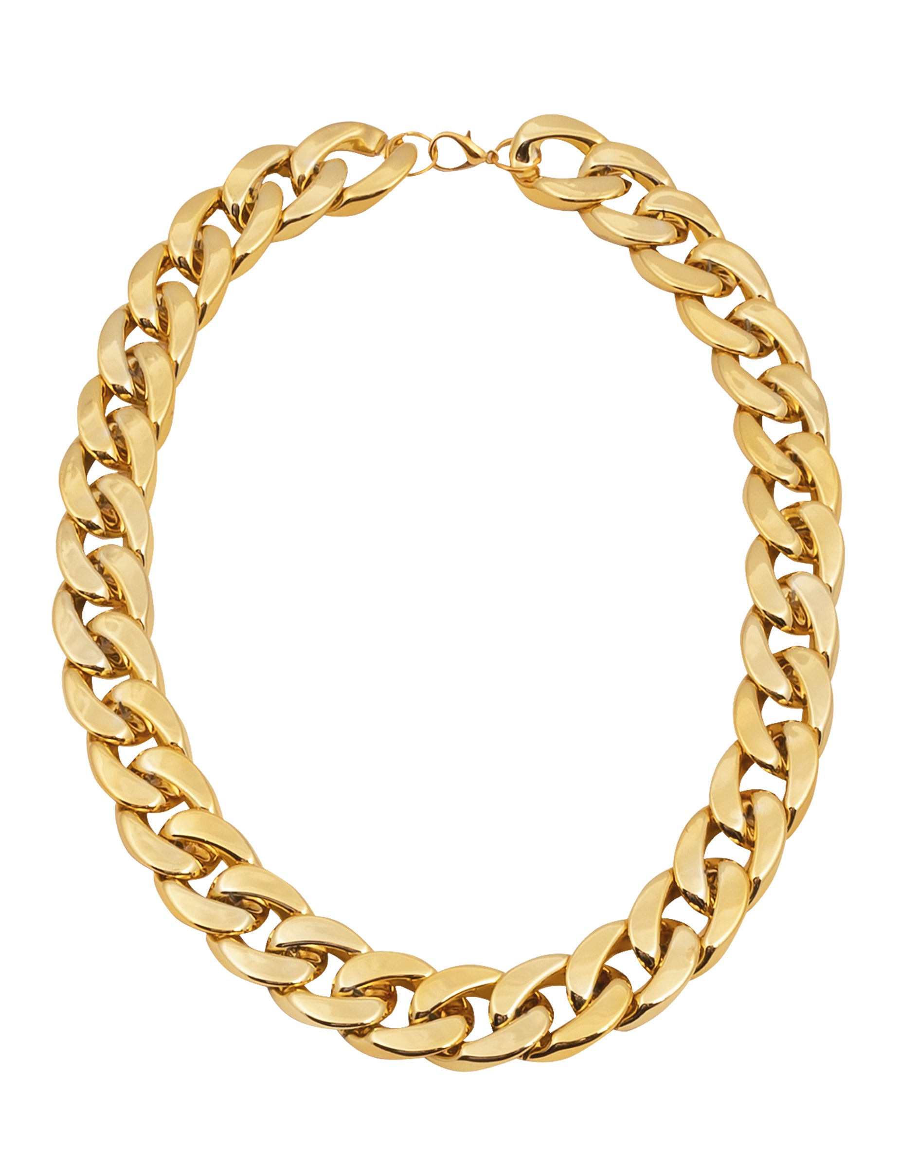 Collier doré à gros maillons du set accessoires bling bling adulte