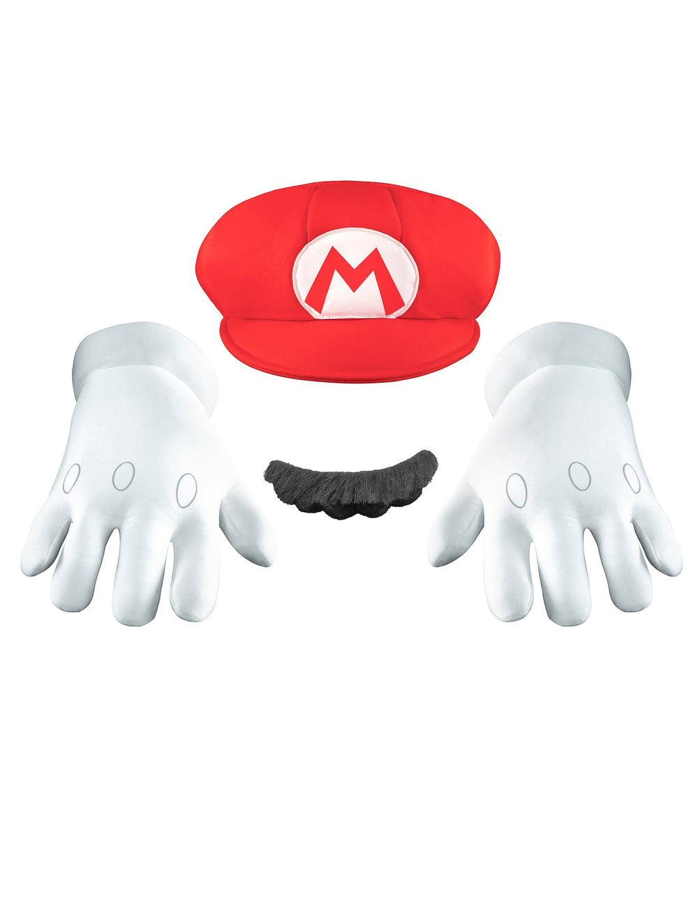Set accessoires Mario™ pour adulte rouge et blanc avec casquette gants et moustache