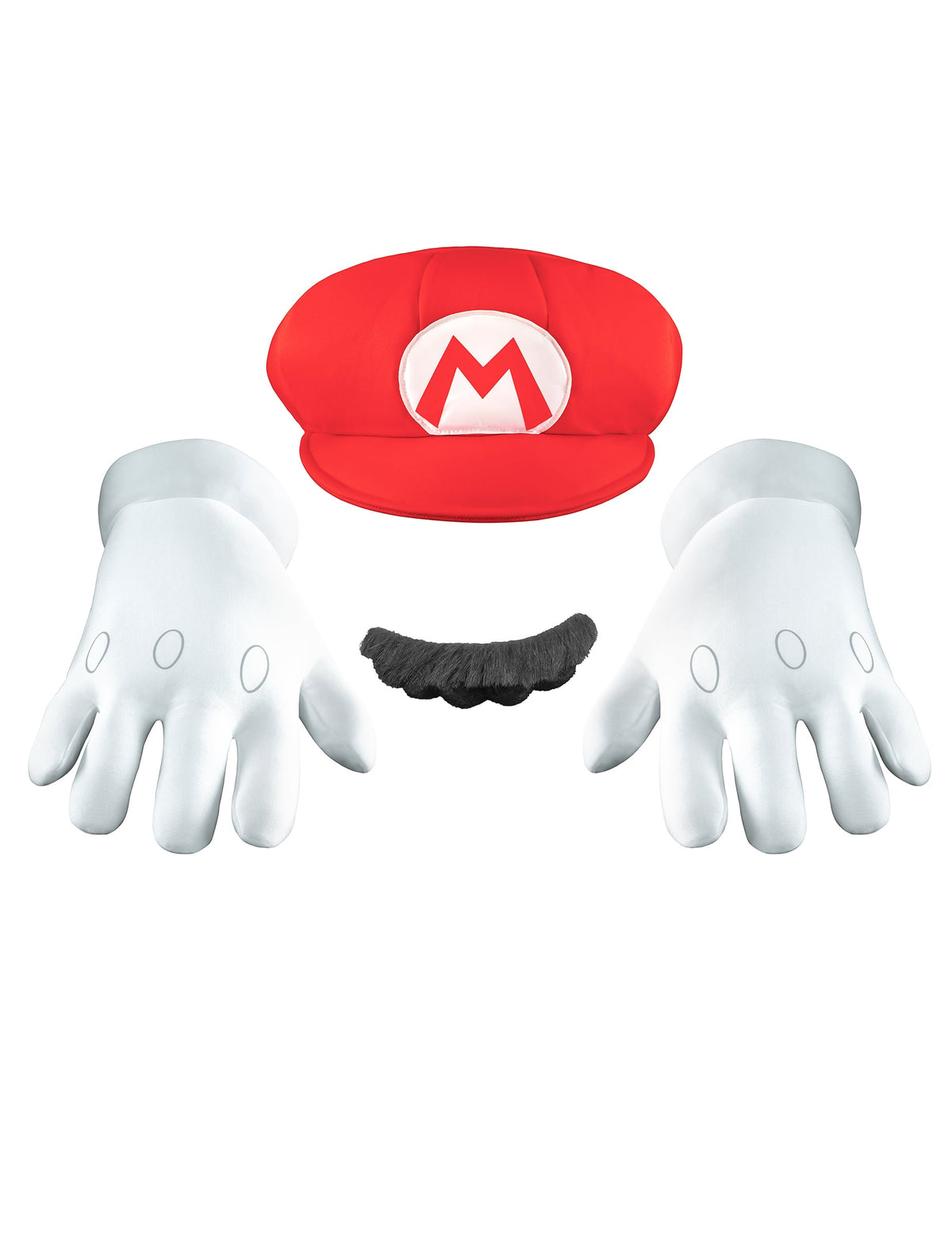 Set accessoires Mario™ pour adulte rouge et blanc avec casquette gants et moustache