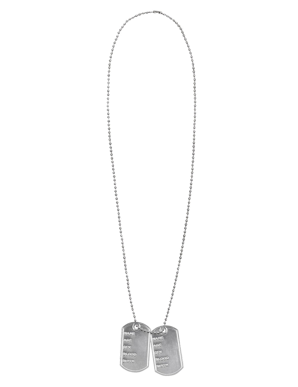 Collier avec plaques d'identité du set accessoires soldat militaire