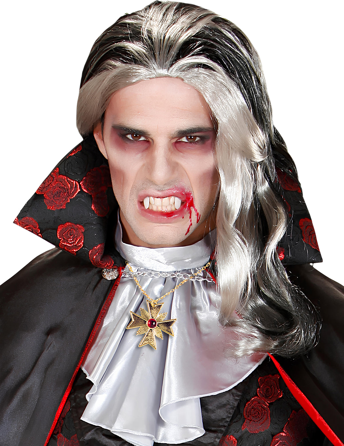Mise en situation du set bijoux vampire pour adulte