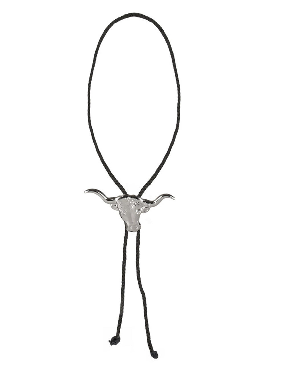 Bolo tie à tête de taureau argentée du set d'accessoires de cowboy