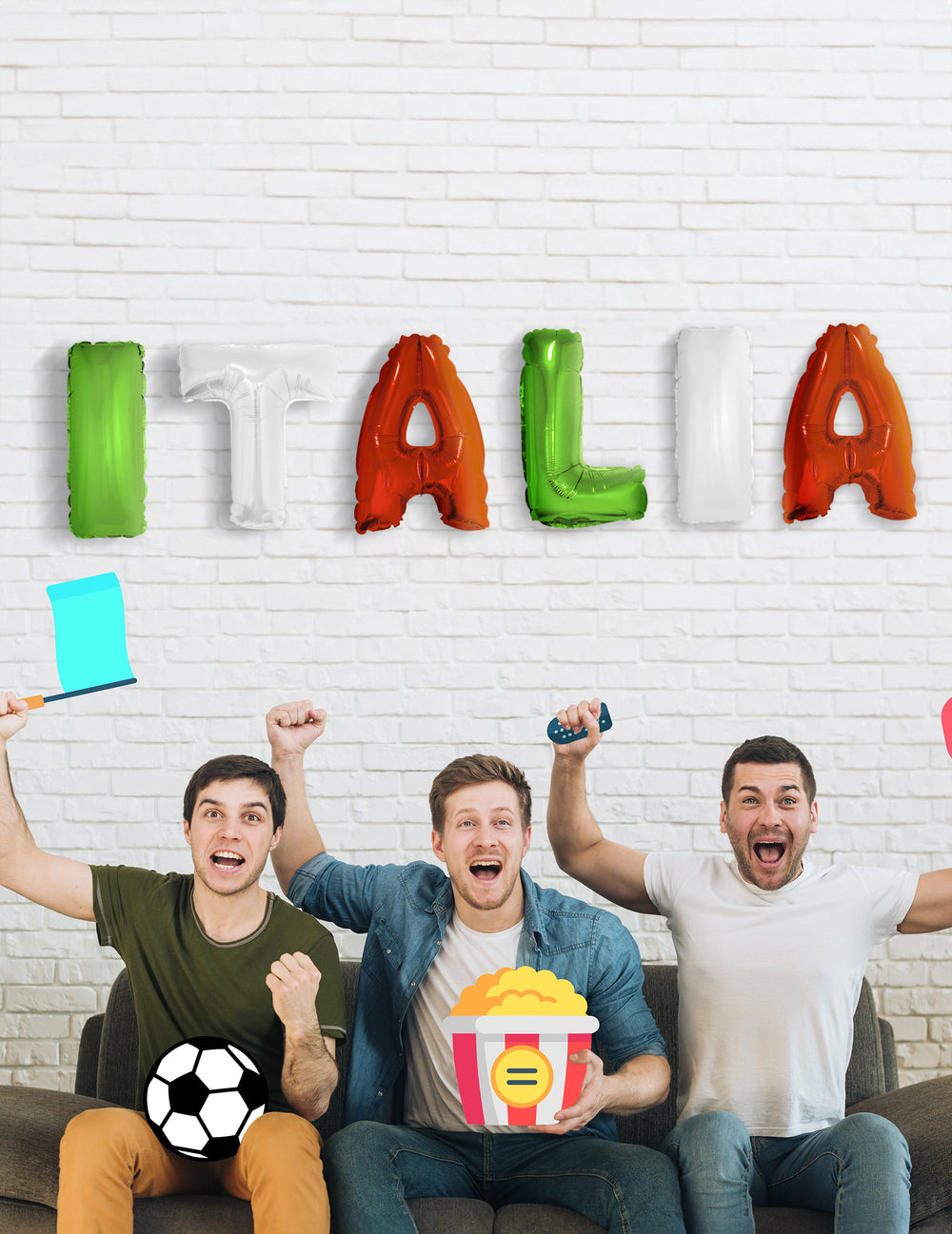 Mise en situation du set de ballons Italie
